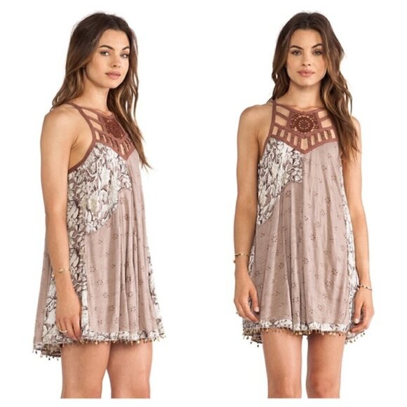 Free People Eyelet Meadow Tunic dDress Top Boho Style Size S - Picture 2 of 7